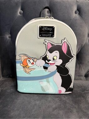 Disney Loungefly Figaro & Cleo Mini Backpack - Light Gray
